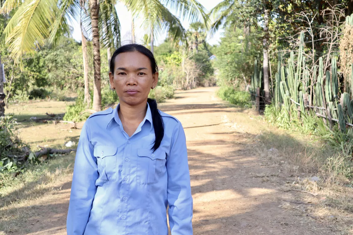 Ms. Wen Savin, a focal point for the Da Commune Committee for Women and Children, in Cambodia&rsquo;s northern Kratie province.