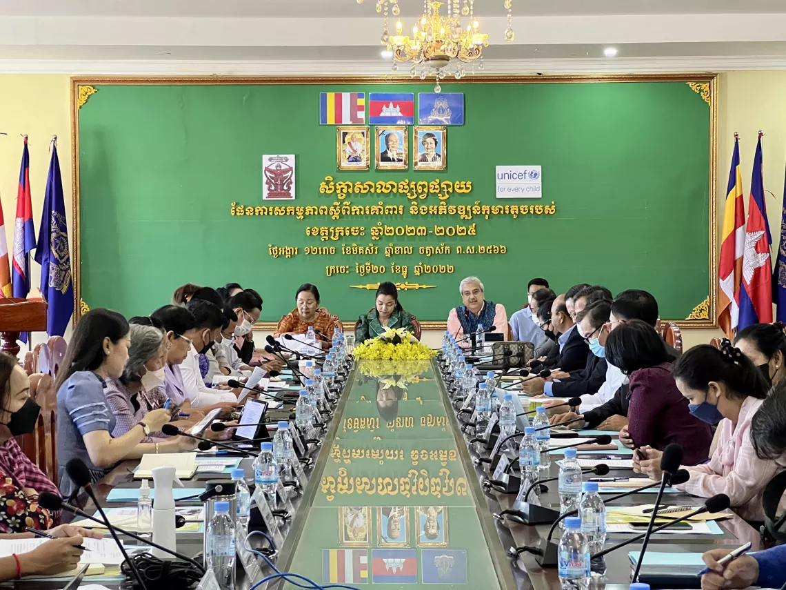 Anirban Chatterjee, UNICEF Cambodia Deputy Representative, attended the workshop in Kratie Province.