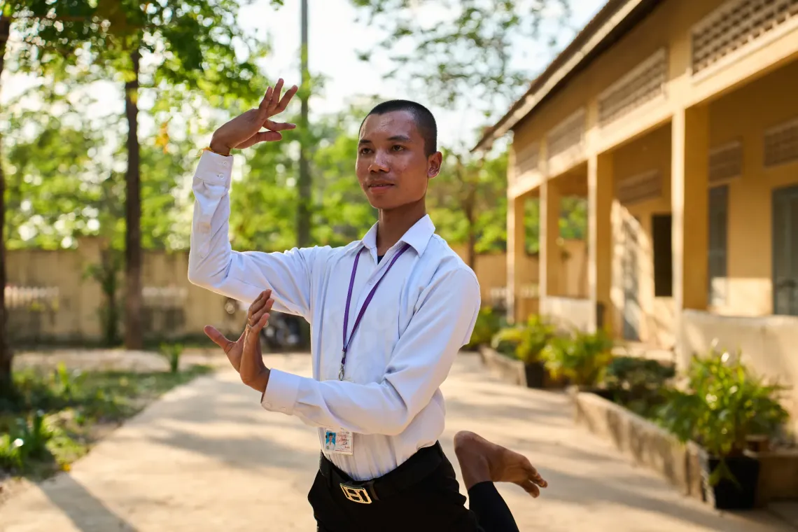 17-year-old Pkay shows off his skills in traditional dance, which he used to help raise funds for his VMC&rsquo;s team clean-up projects