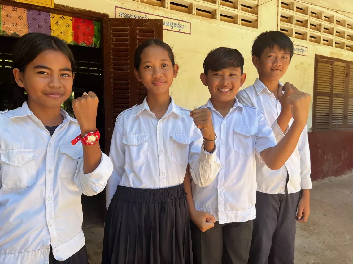 Prey Tamok Primary School Six-graders: Srey Moch, Samphors, Sothea, Thavath