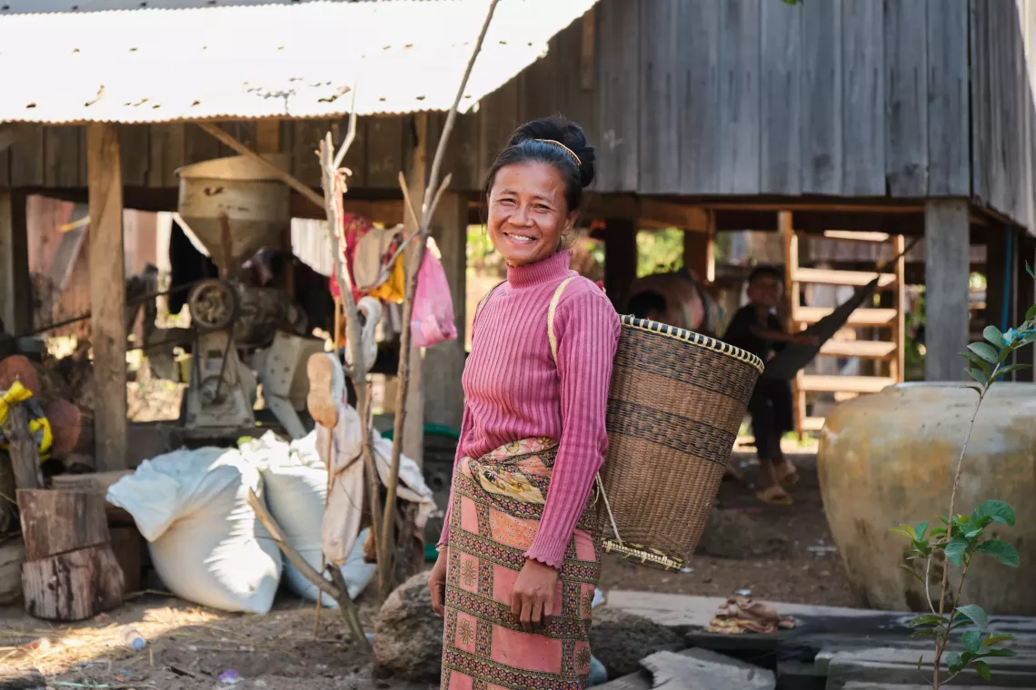 During the dry season, mother-of-four Huong Meng used to spend an hour walking to collect enough water for her family and her daughter, 12-year-old Hoy Sreyra, now have access to clean piped water at home, reducing Sreyva&lsquo;s chance of dropping out of school 