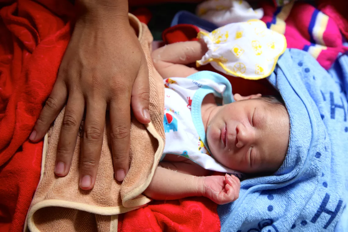 A healthy newborn in Cambdia