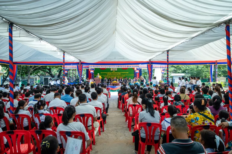 Launching ceremony for the introduction of&nbsp;HPV Vaccine&nbsp;to 9-year-old girls in&nbsp;Cambodia.