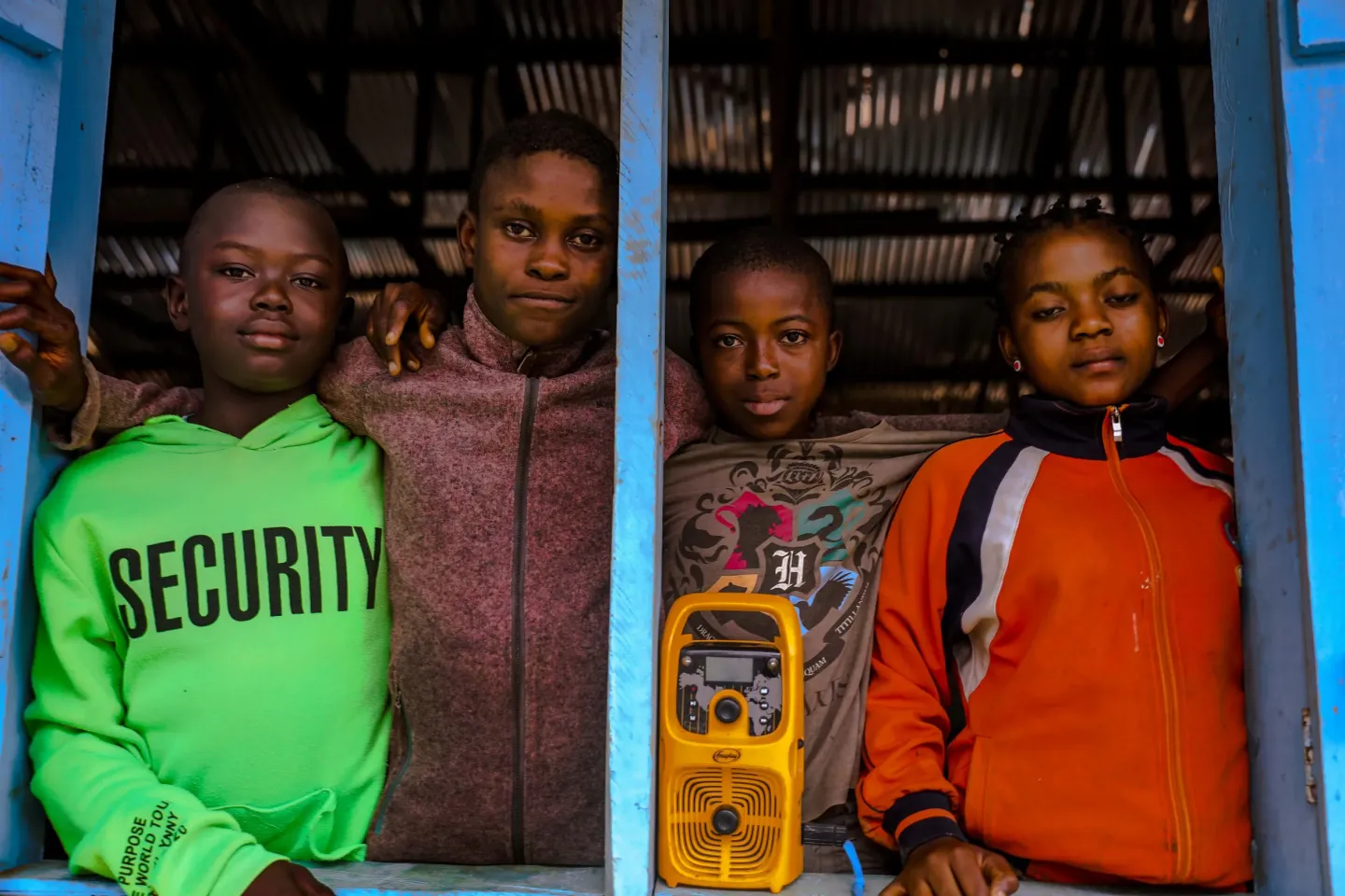 Ndomie, Bethel and Essambili with the radio