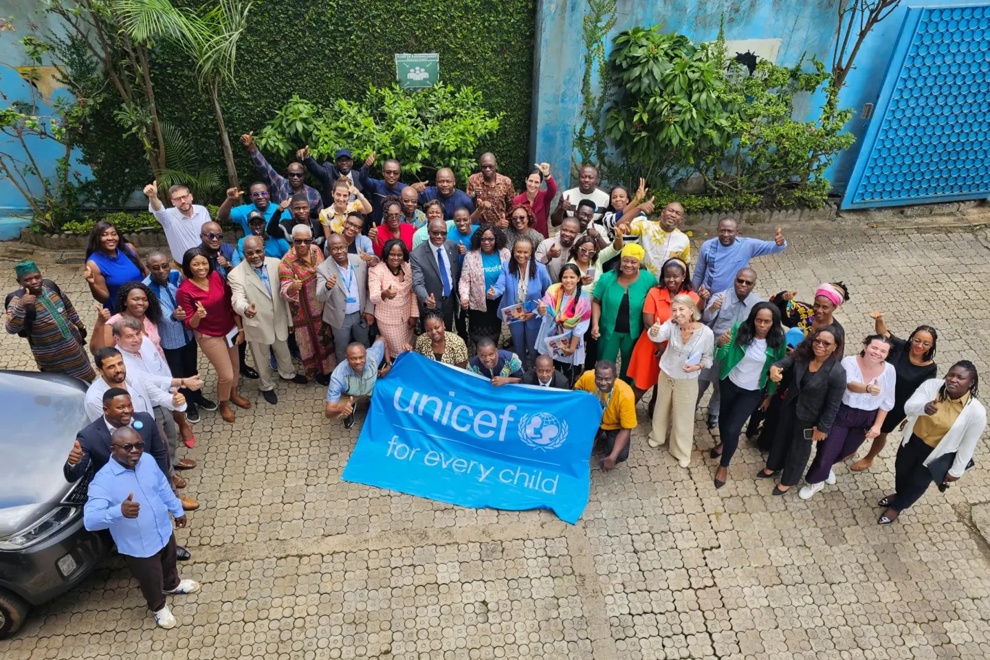 UNICEF Staff posing with the UN Cordinator
