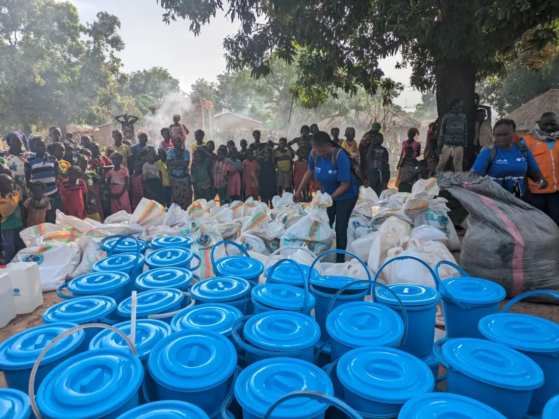 The humanitarian team get all non-food items ready for orderly distribution. 