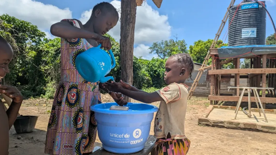 Mirabelle&rsquo;s children were taught to wash hands frequently to keep good hygiene