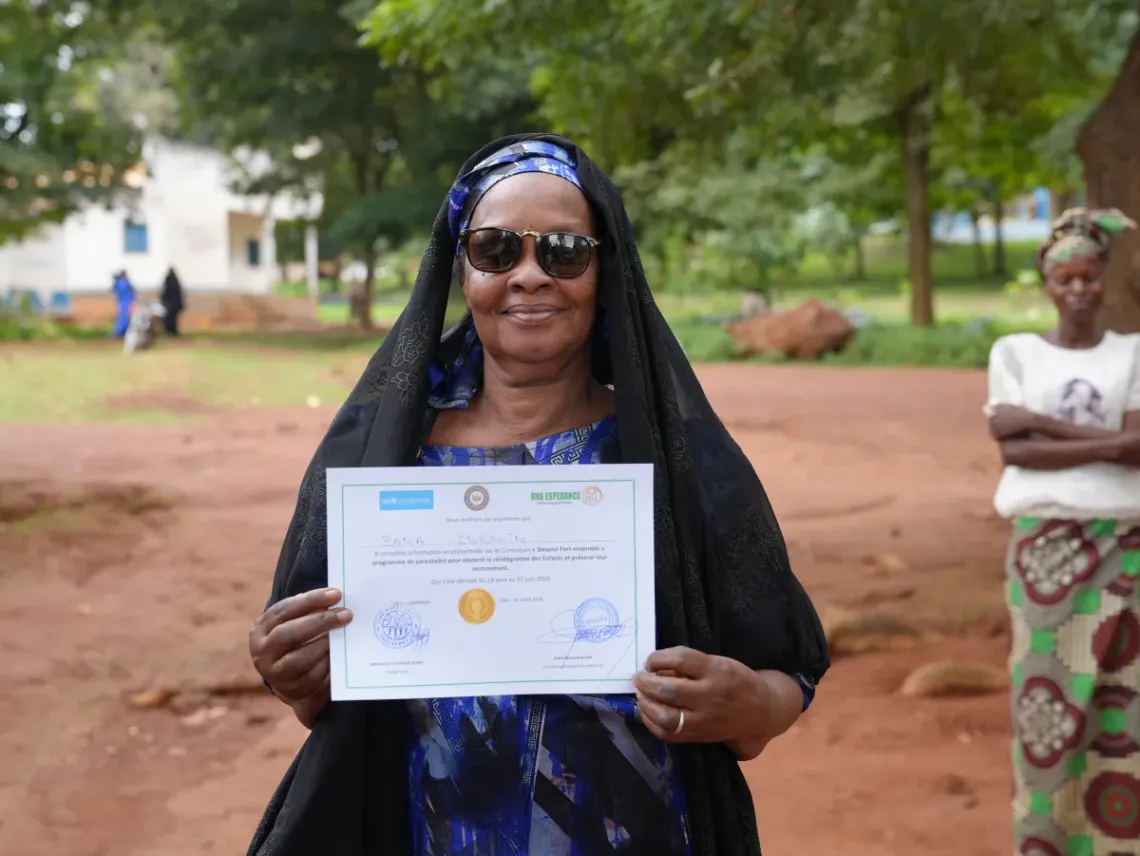 Aishatou Souleymane cheffe de famille d'accueil &agrave; Bambari. 