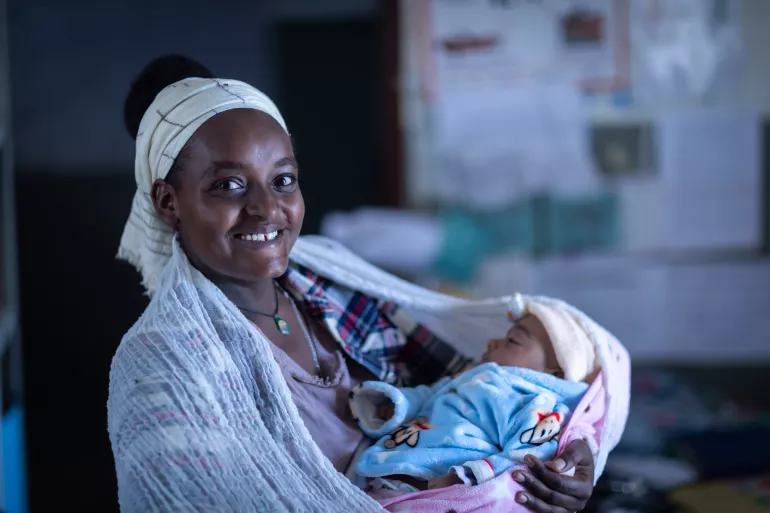 Kokobe Ashebir, 20, has a two month old baby