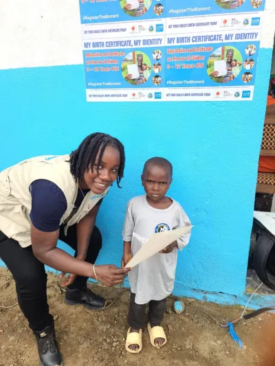 Matenneh Kimberlyn Barmoh with a child 