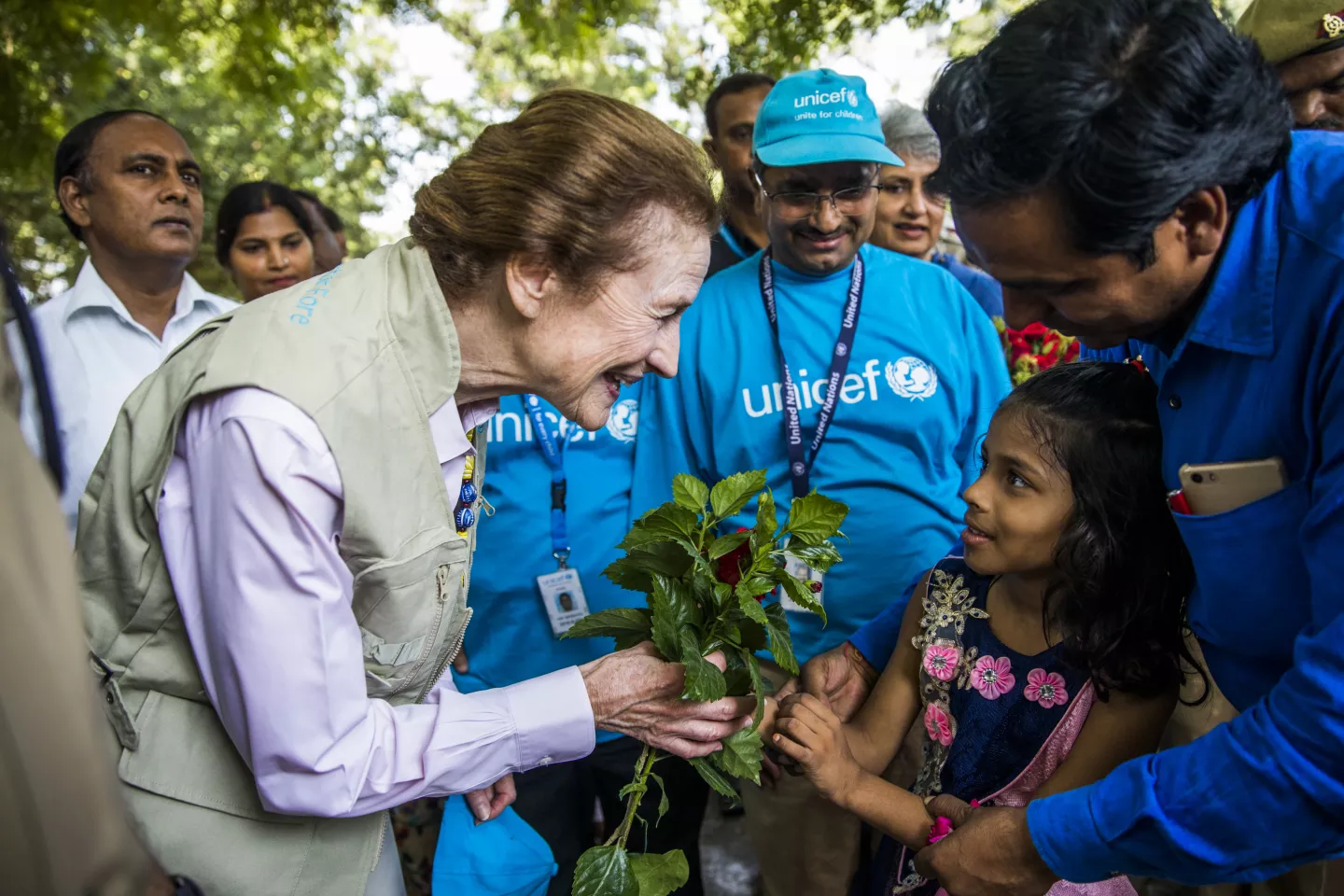 UNICEF's Executive Director Henrietta H. Fore with child 