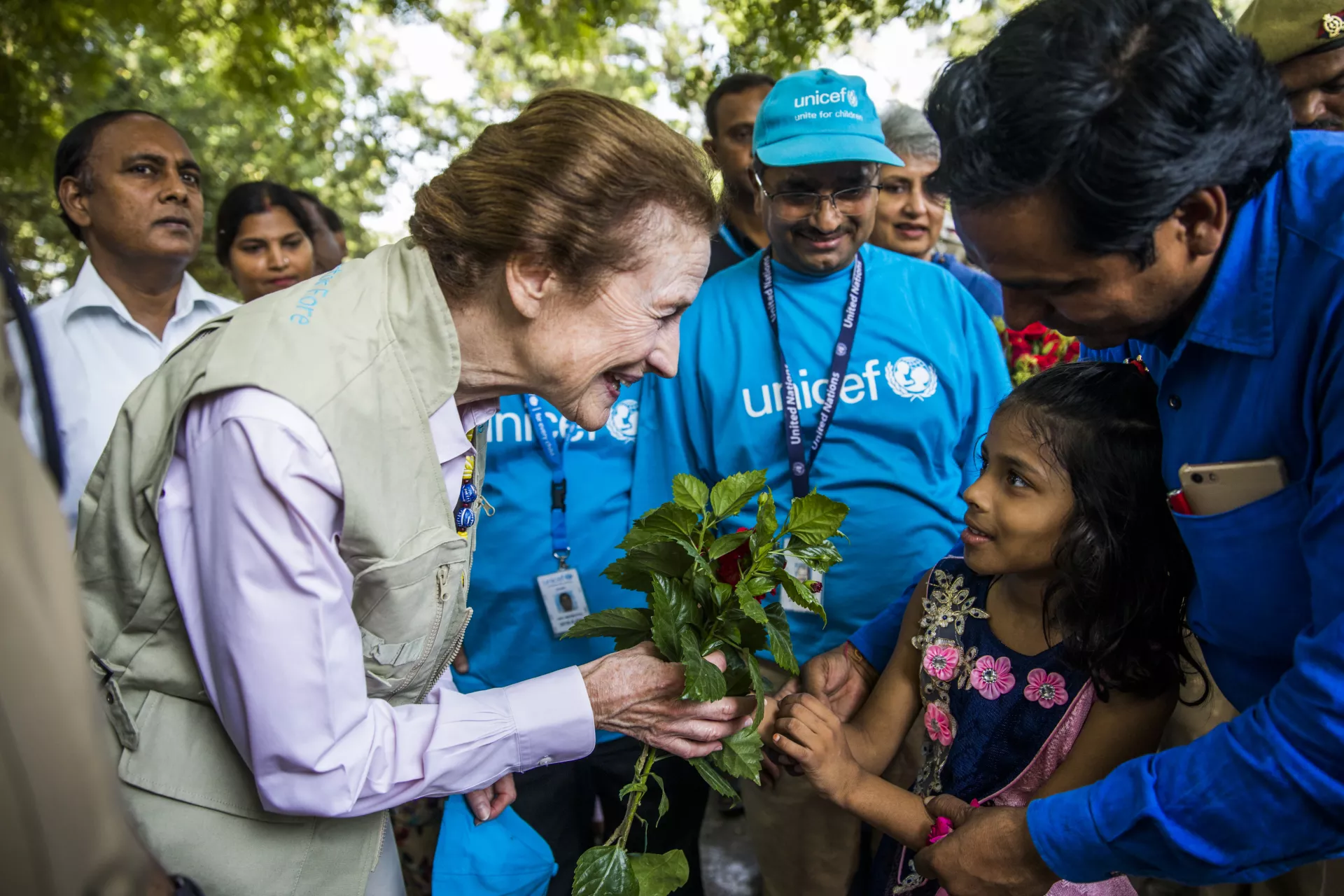 UNICEF's Executive Director Henrietta H. Fore with child 