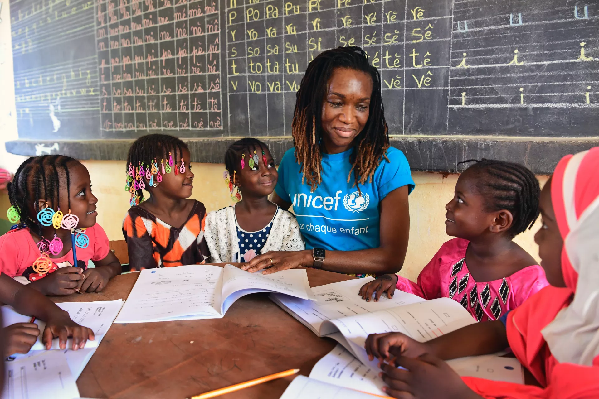 Patricia Lombo au Jardin d&rsquo;enfants Koubia, &agrave; Niamey, la capitale du Niger.