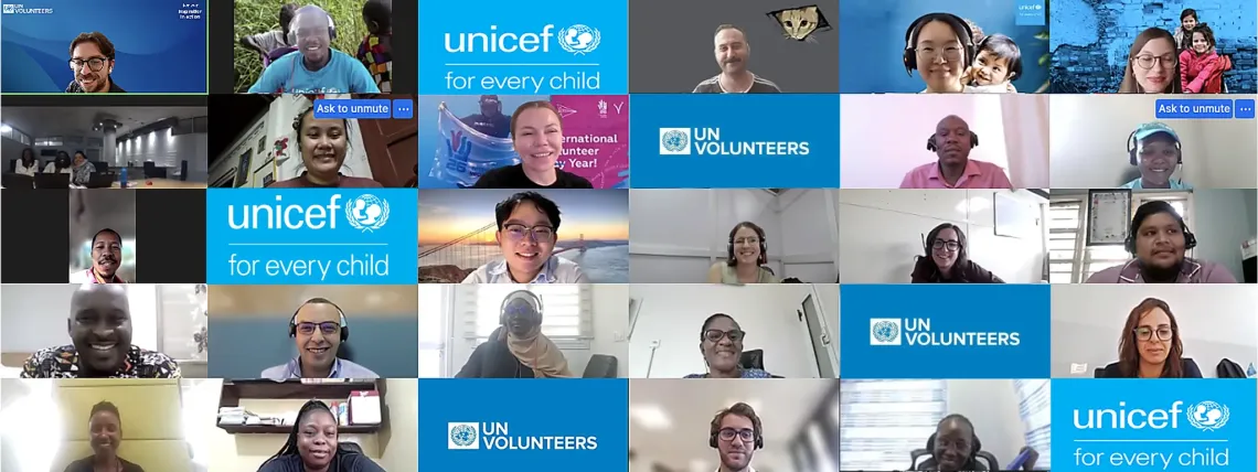 Group of UN Volunteers with UNICEF 