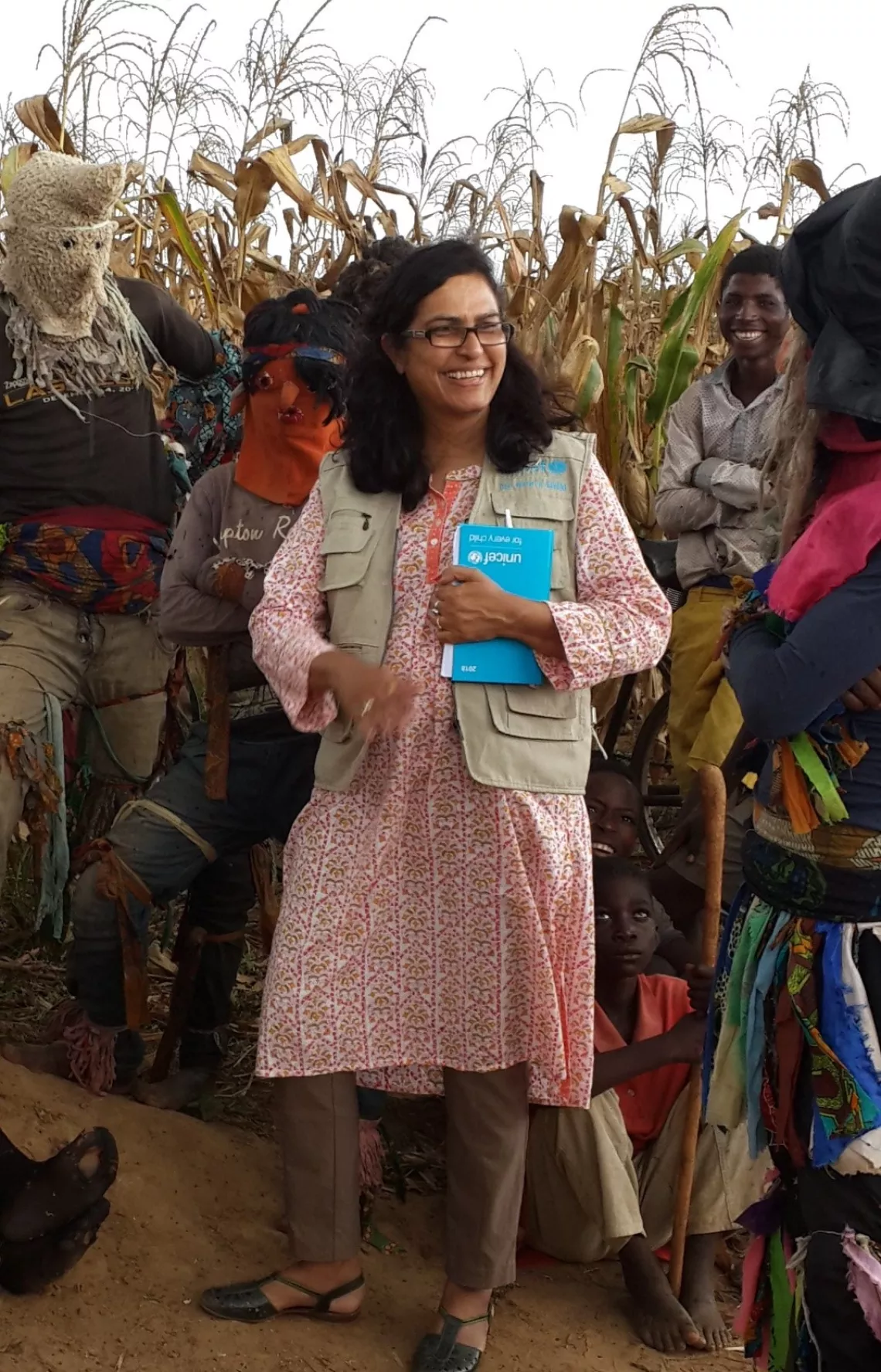 Sangita Jacob interacting with community