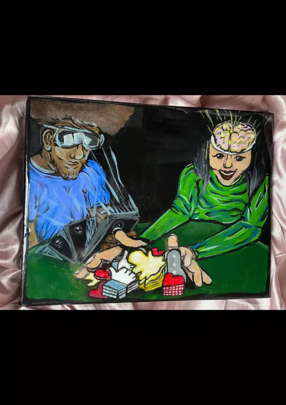 Drawing symbolizing human addiction to social media