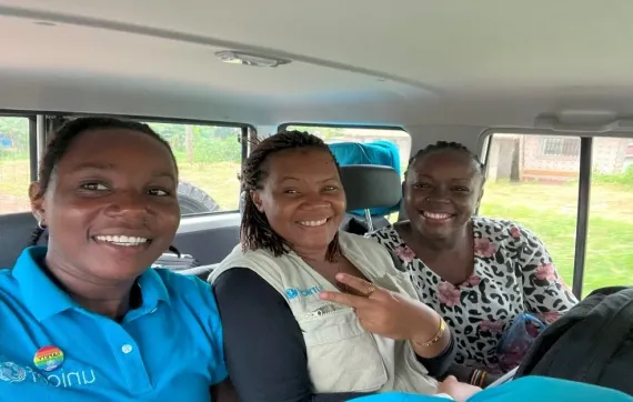 Matenneh Kimberlyn Barmoh with her colleagues 