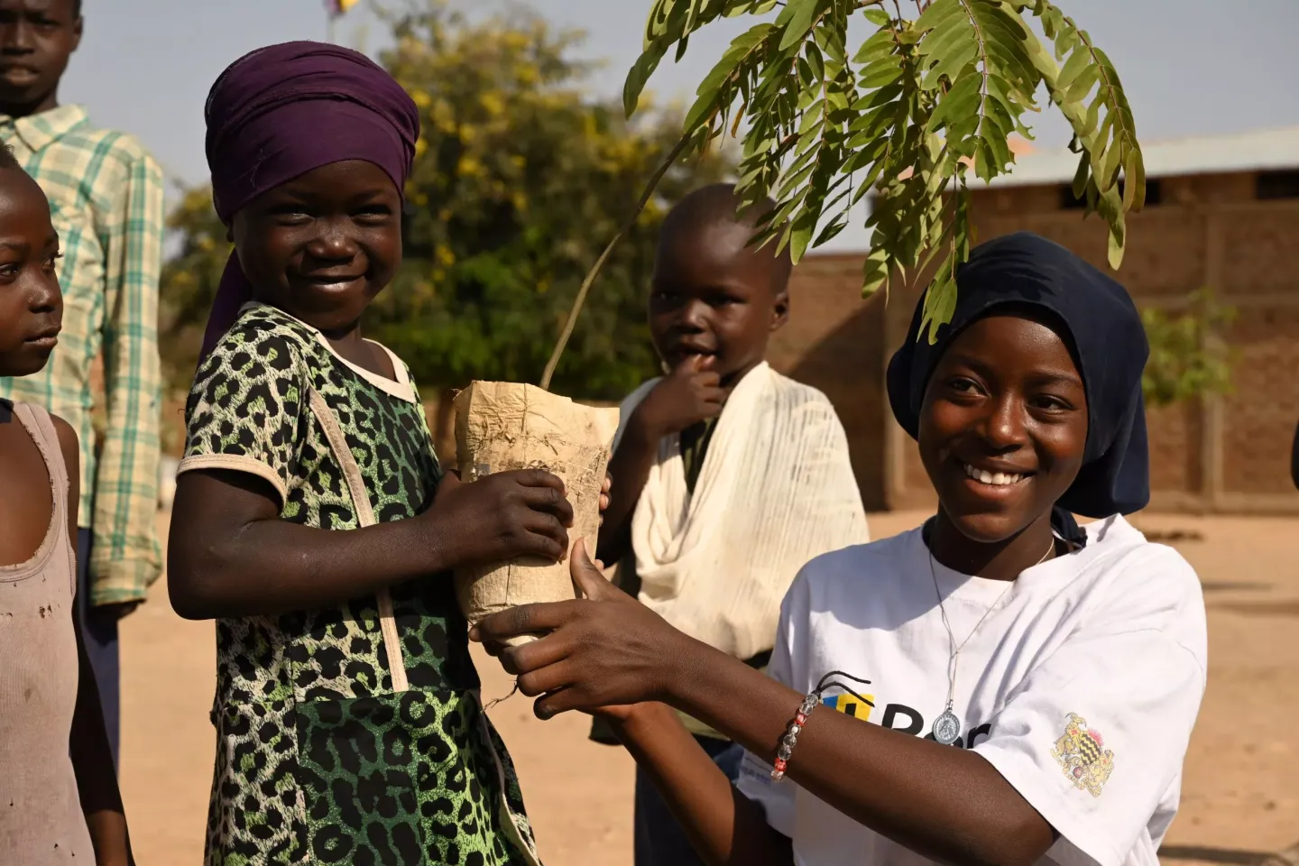 Plantation d'arbres par la communaut&eacute; U-Report de Gassi, &agrave; l'&eacute;cole primaire de Digo, &agrave; N'Djamena, la capitale du Tchad.