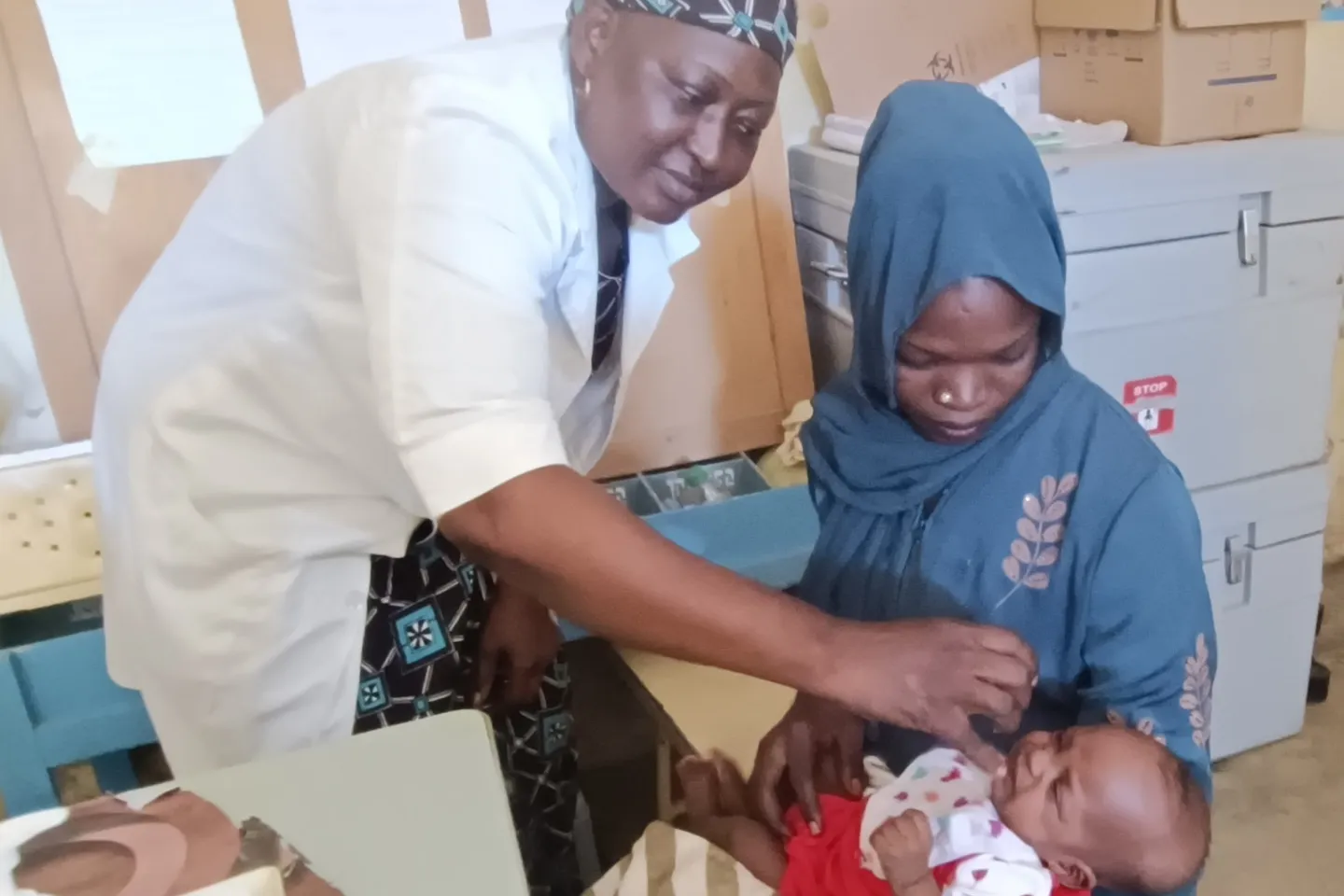 A child receiving the polio vaccine.