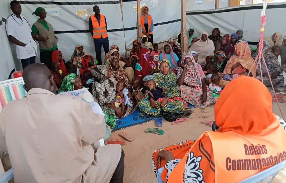 Health workers call out names one by one to ensure that all the women who came for consultations are present.