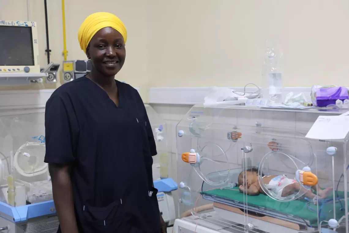 Oumnabidji Kaina, technicienne de sant&eacute; &agrave; Ab&eacute;ch&eacute;.