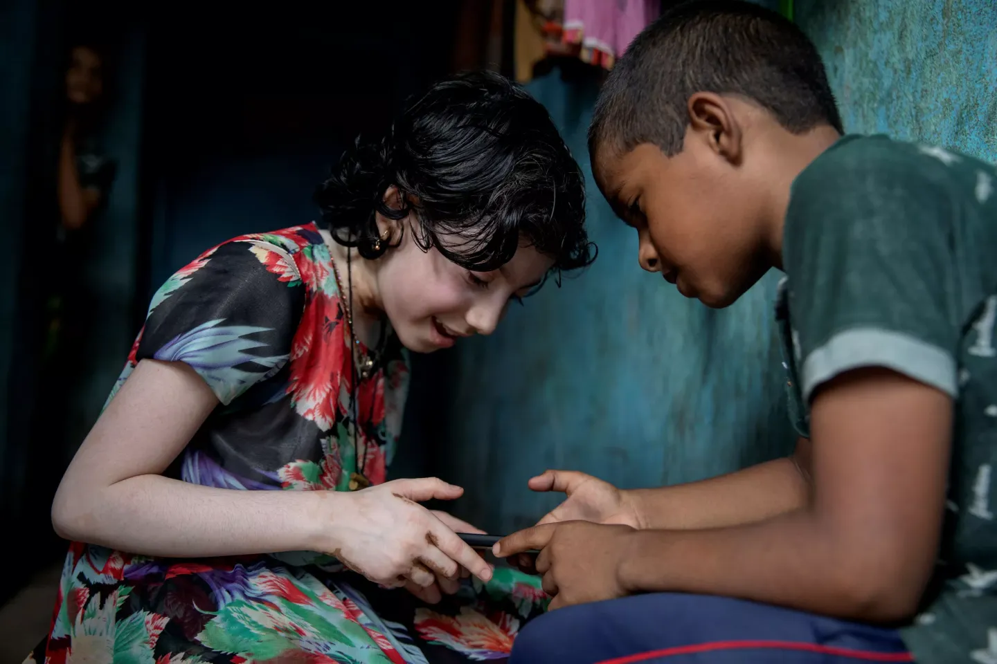 Children on the mobile.