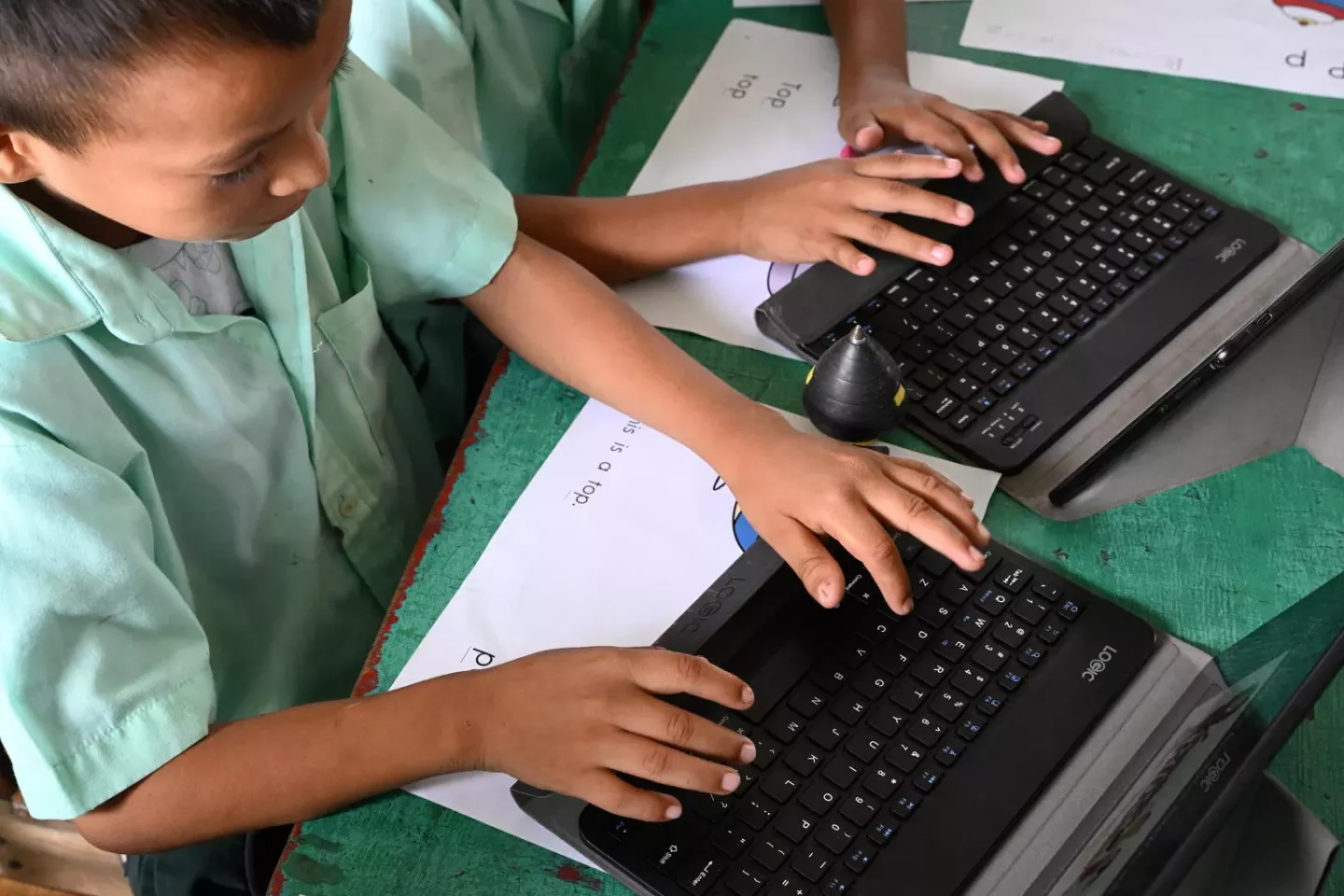Children attending class at the Armenia Government School in Armenia, in the Cayo District of Belize.