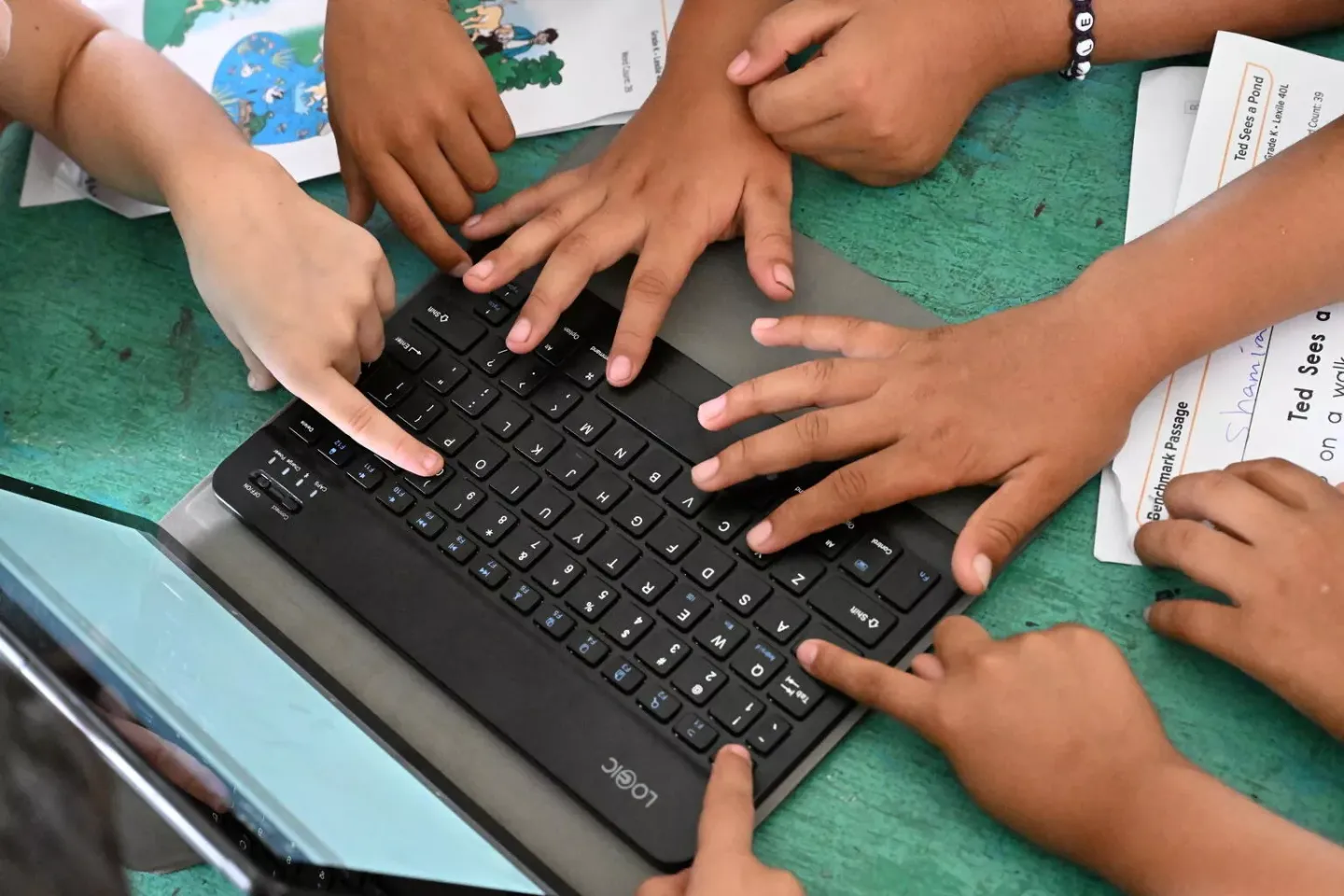 Children attending class at the Armenia Governement School in Armenia, in the Cayo District of Belize.