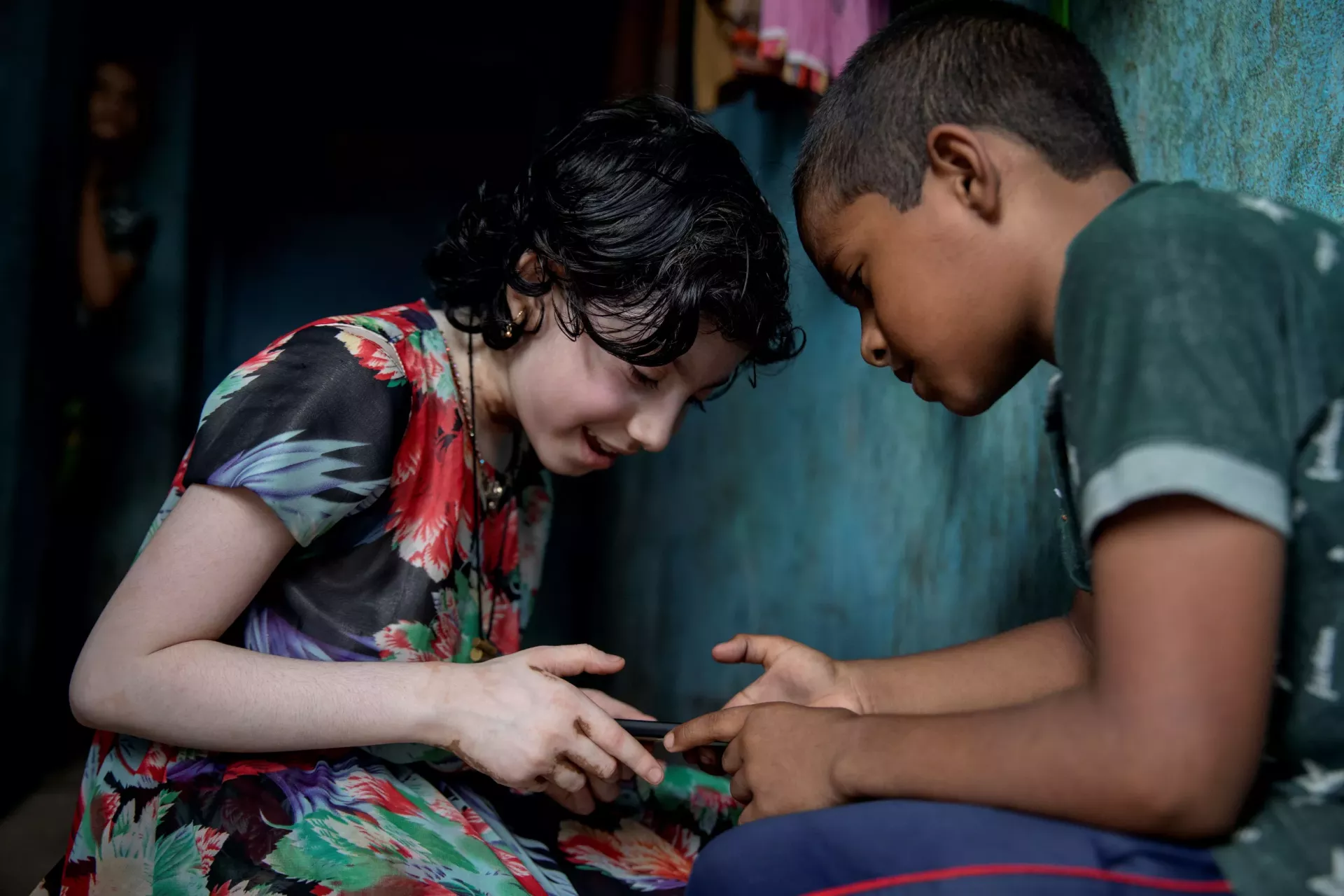 Children on the mobile.