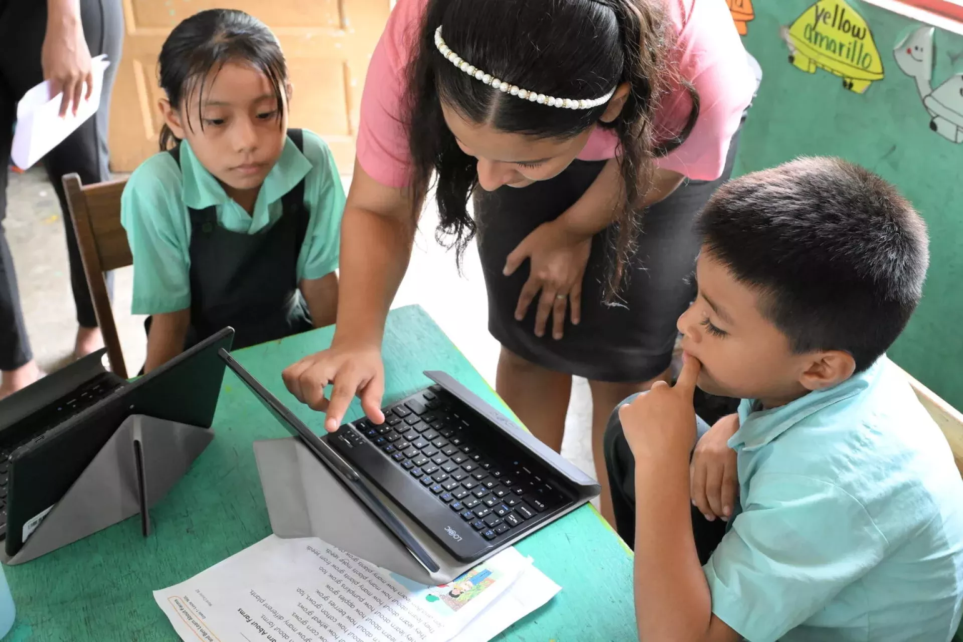 Children attending class at the Armenia Governement School in Armenia, in the Cayo District of Belize.