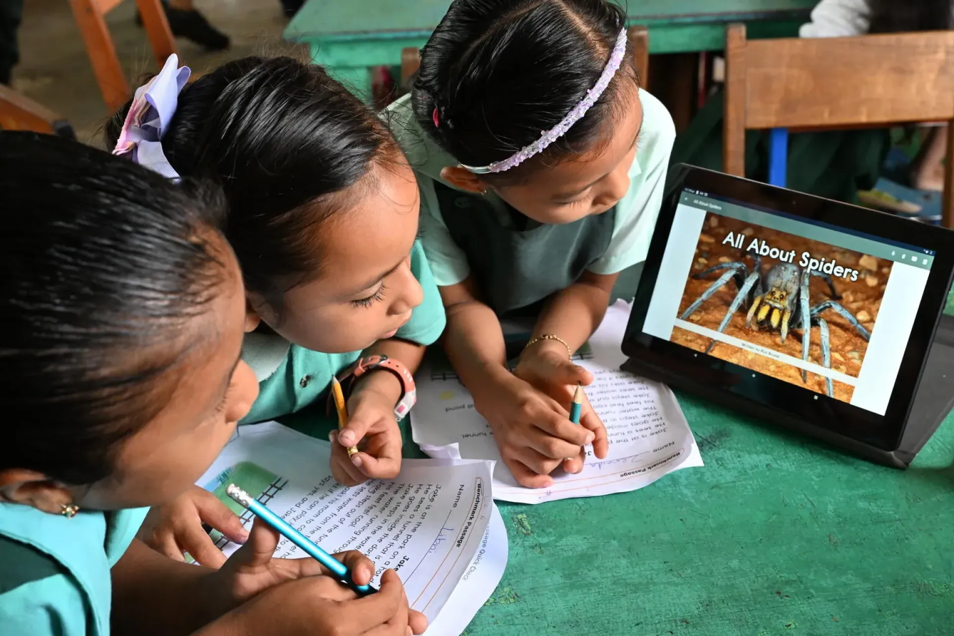 Children attending class at the Armenia Governement School in Armenia, in the Cayo District of Belize.