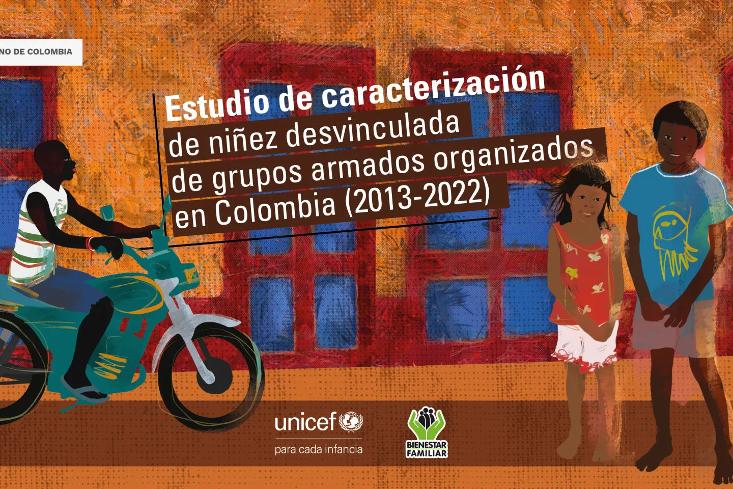 Portada Estudio de caracterizaci&oacute;n de la ni&ntilde;ez desvinculada de grupos armados organizados al margen de la ley en Colombia