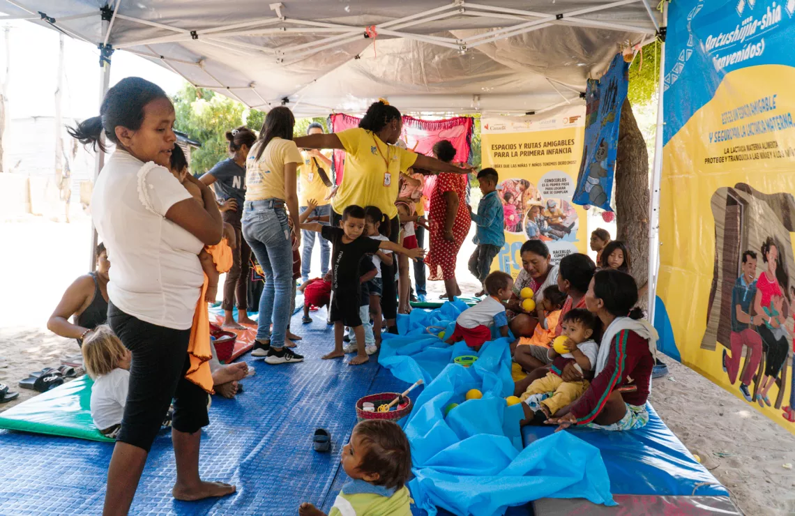 El proyecto PIO, de UNICEF y su socio implementador CIDEMOS, presta atenci&oacute;n a primera infancia, as&iacute; como a madres gestantes, lactantes y sus familias en espacios itinerantes