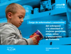 Portada estudio Carga de enfermedad y econ&oacute;mica del sobrepeso y la obesidad en mujeres gestantes, ni&ntilde;as, ni&ntilde;os y adolescentes en Colombia