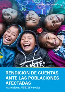 Portada del manual de UNICEF para la rendici&oacute;n de cuentas a la poblaci&oacute;n afectada