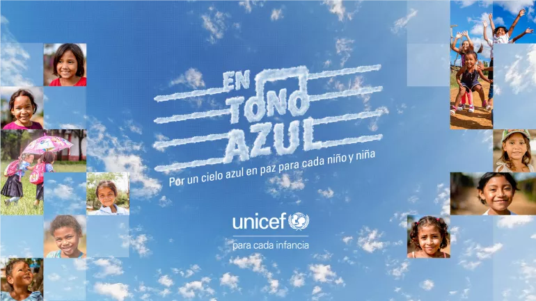 En el D&iacute;a Mundial de la Infancia y a 34 a&ntilde;os de la promulgaci&oacute;n de la Convenci&oacute;n sobre los Derechos del Ni&ntilde;o, UNICEF Colombia lanza su campa&ntilde;a &ldquo;En tono azul&rdquo;