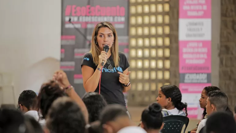 M&oacute;nica Rodr&iacute;guez en Riohacha con Eso es Cuento