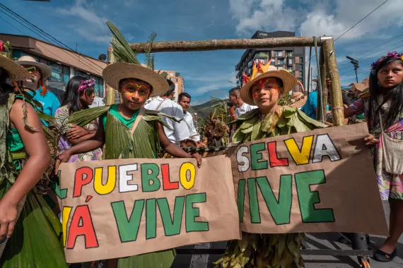 La niñez Awá, por primera vez en el Carnaval de Negros y Blancos en Pasto, Nariño