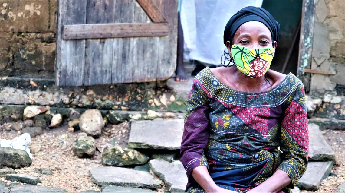 Yvette after a visit to one of the families who participated in awareness-raising activities in this neighbourhood
