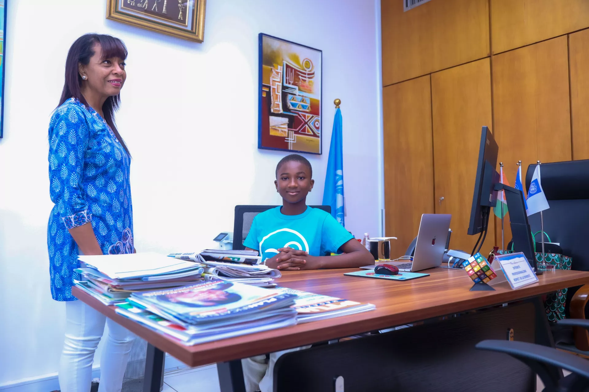 Rokia, 11 ans, repr&eacute;sentante du PNUD pendant une journ&eacute;e 