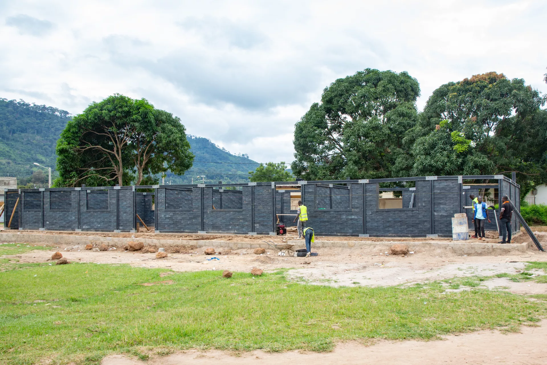 New Plastic bricks school in Man