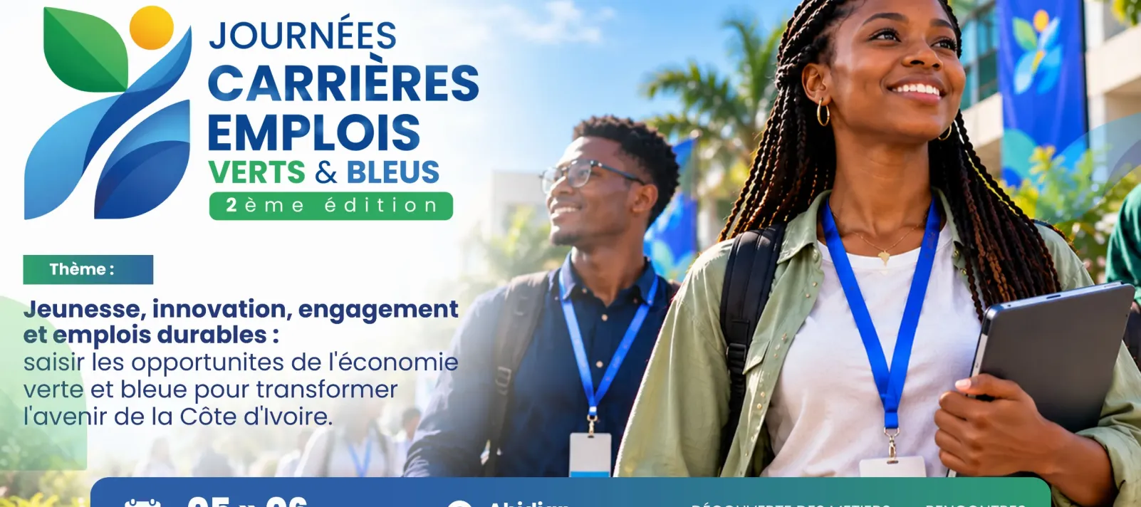 Journ&eacute;e Carri&egrave;re emplois vert et bleu