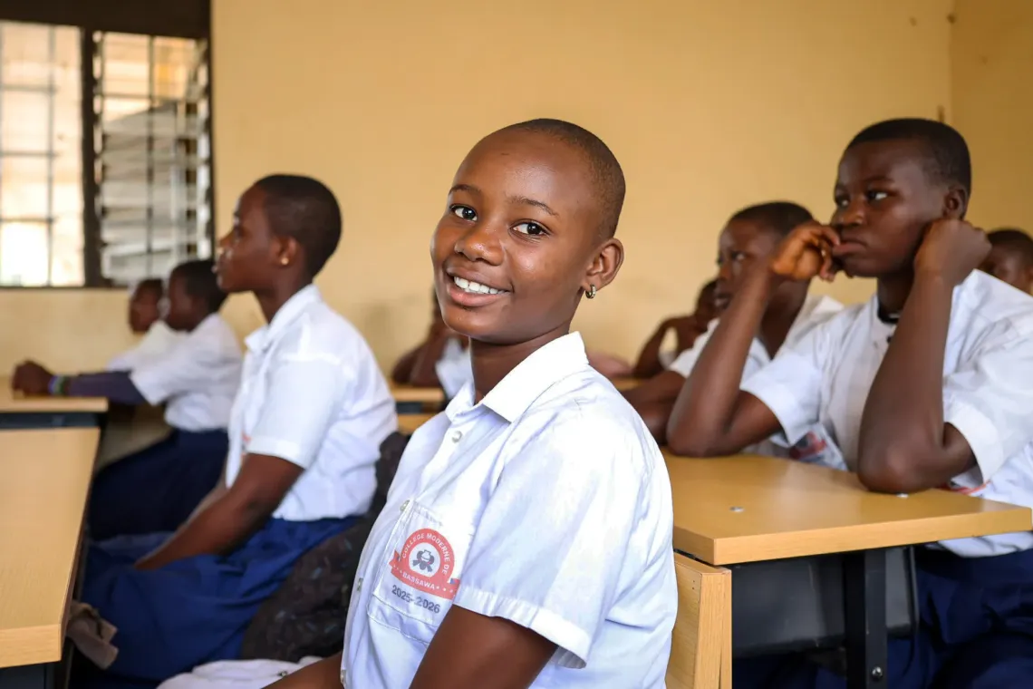 Yasmine Doumbia, 14 ans, &eacute;l&egrave;ve au Coll&egrave;ge Moderne de Bassawa et b&eacute;n&eacute;ficiaire de l&rsquo;espace-filles. 