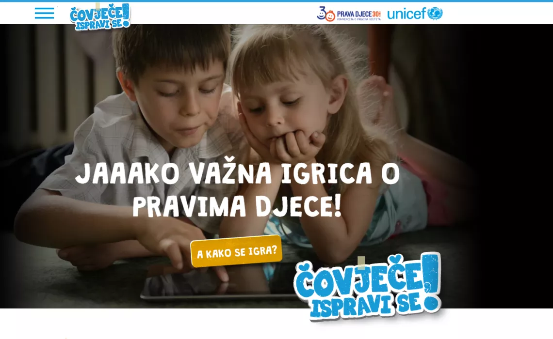 Djeca igraju igru Čovječe, ispravi se 