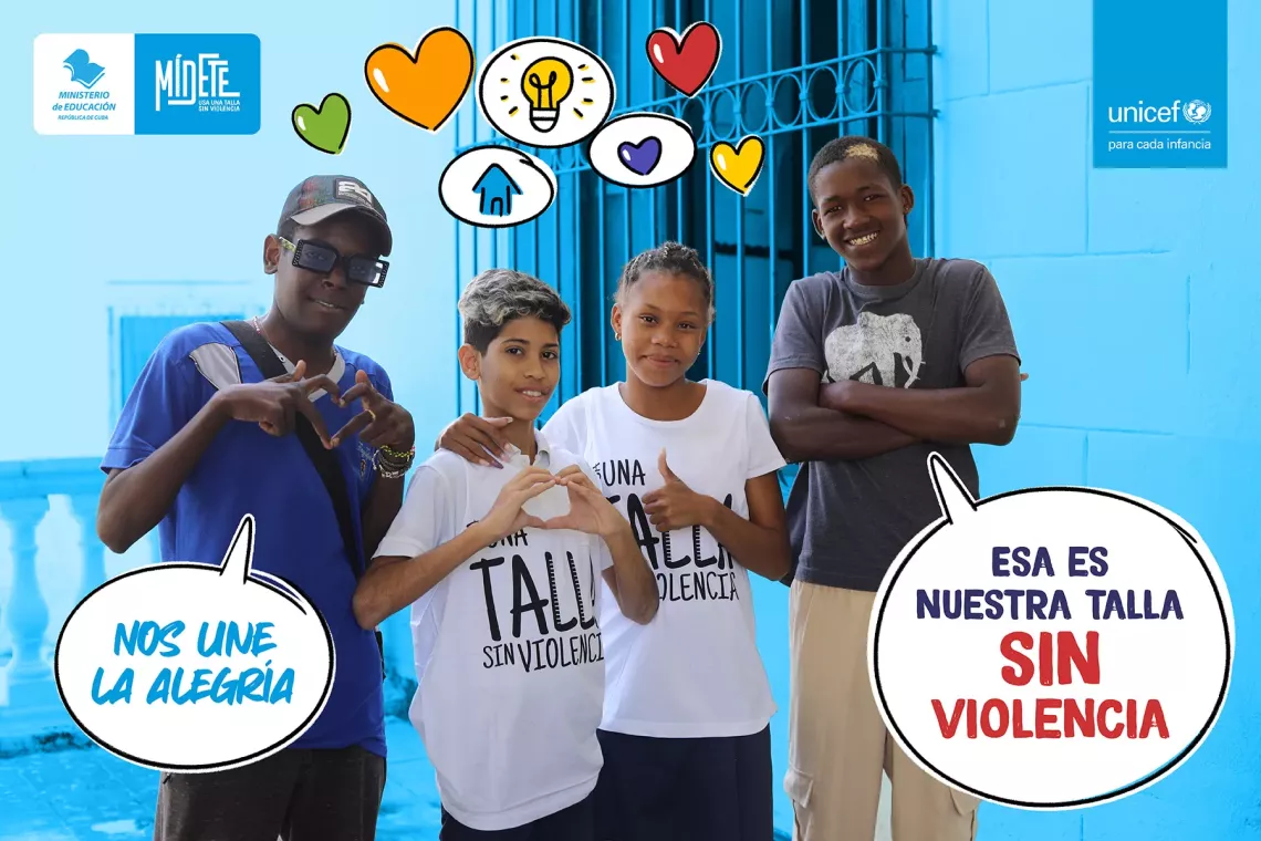 Nos une la alegr&iacute;a, esa es nuestra talla sin violencia