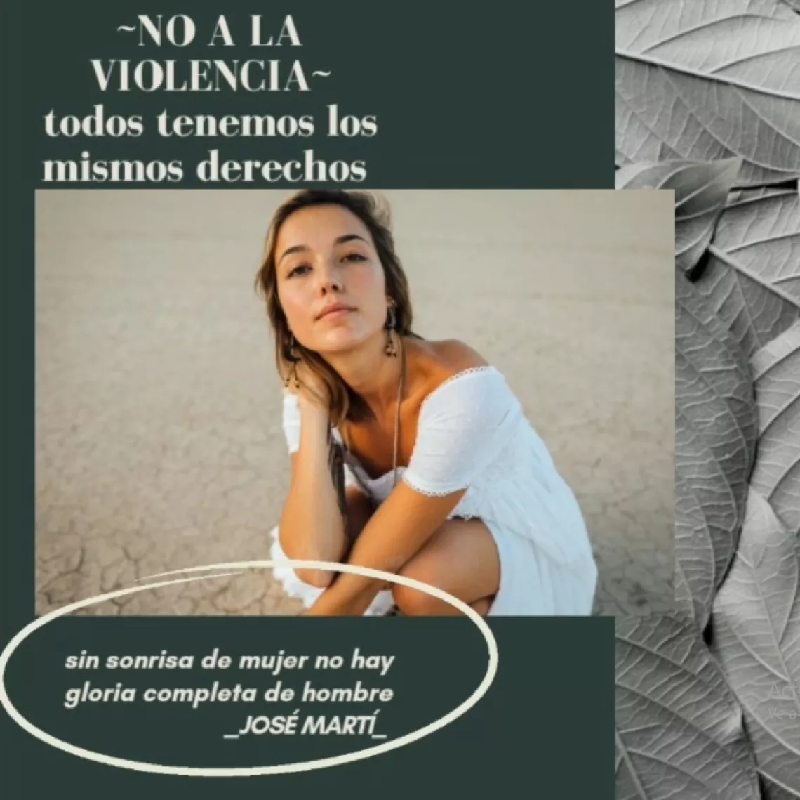 Este fue mi primer recurso publicitario. Lo quise hacer para formar conciencia sobre la cultura como entorno protector contra la violencia