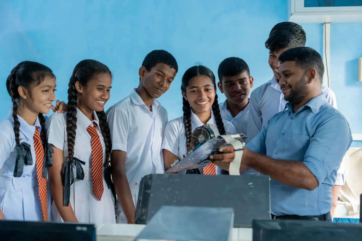 Students in front of a computer