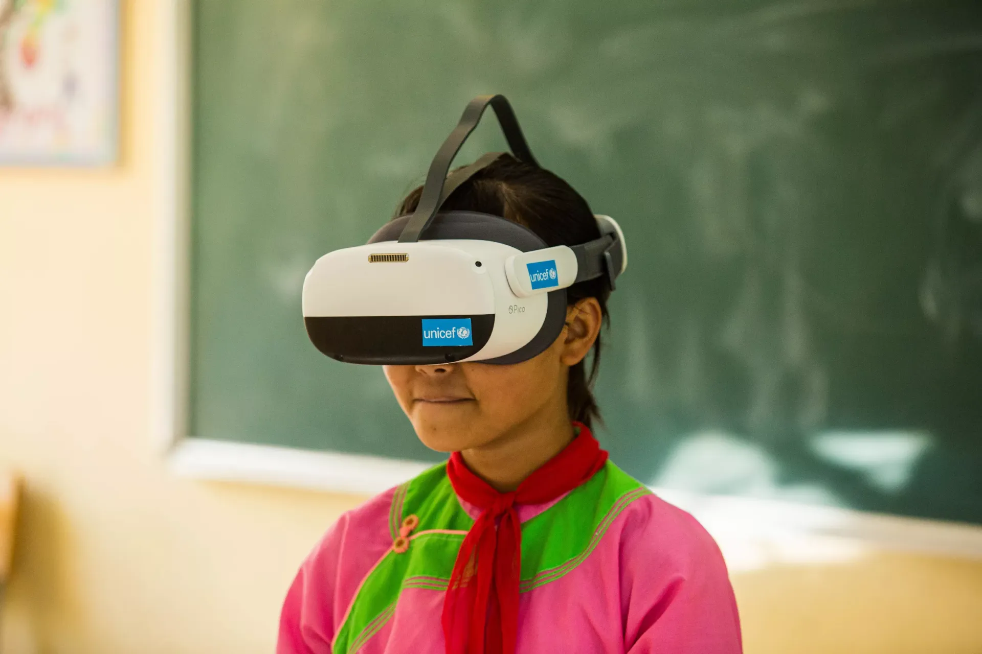 Students in Lao Cai province, Viet Nam, enjoy when using the AVR technology supported by UNICEF