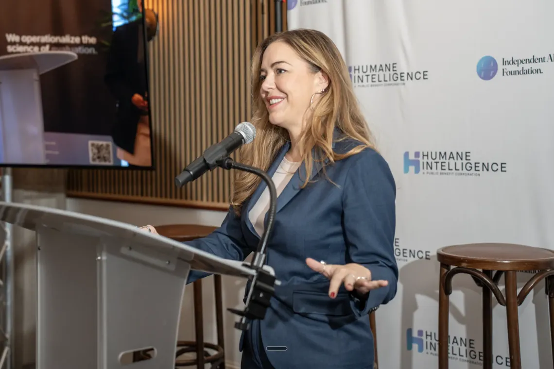 Lily Caprani, UNICEF's Chief of Global Advocacy, delivers opening remarks at the event.