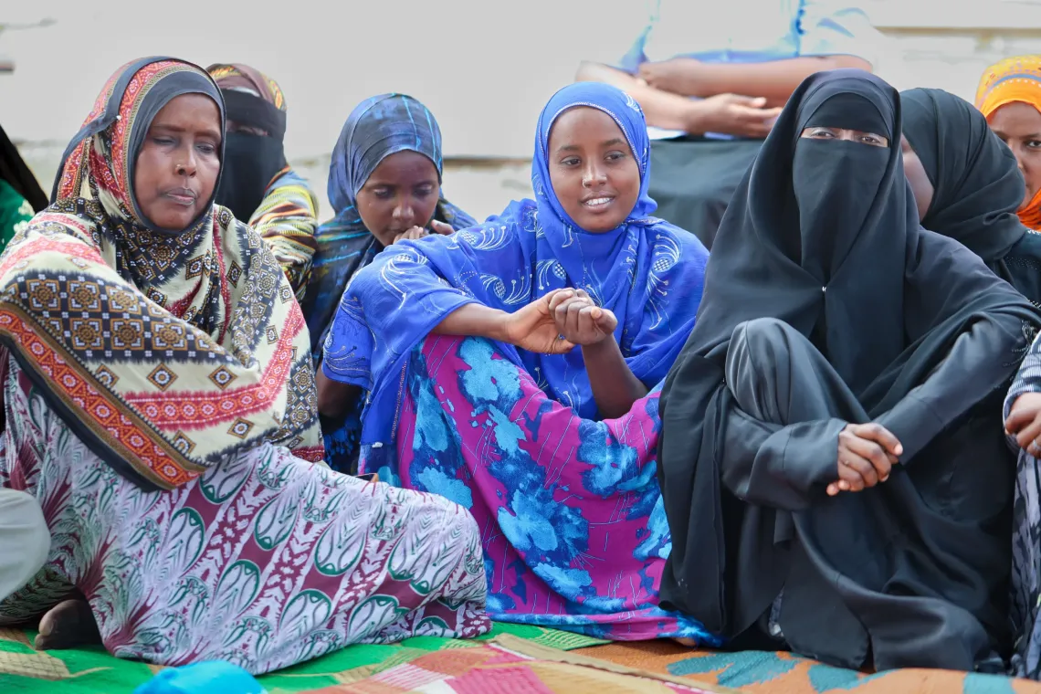 Fatoumata, Halima et Assawka, &agrave; Fantahero, dans la r&eacute;gion d&rsquo;Obock, &agrave; Djibouti. 